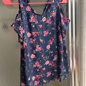 Open shoulder floral top